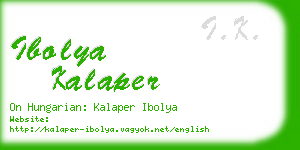 ibolya kalaper business card